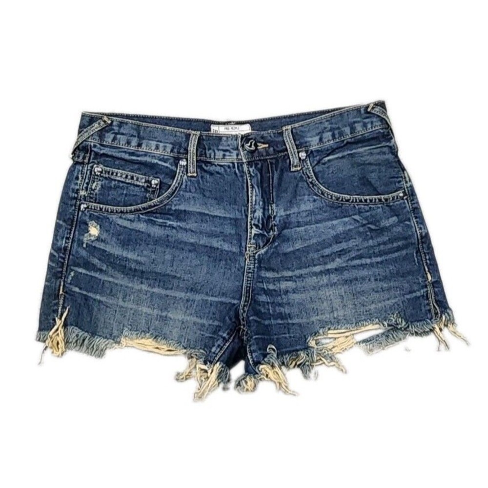 Free People Women's Distress Denim Jean Shorts Sz W28